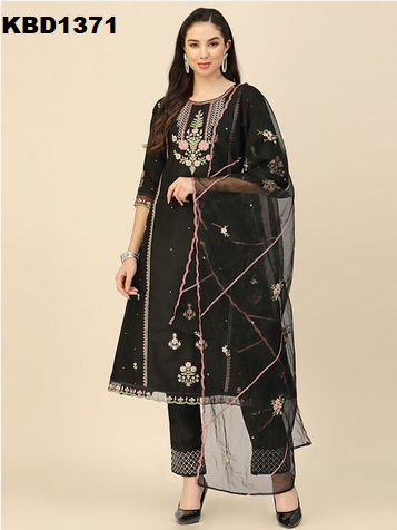 Salimar Vol 9 Embroidered Kurti With Bottom Dupatta
